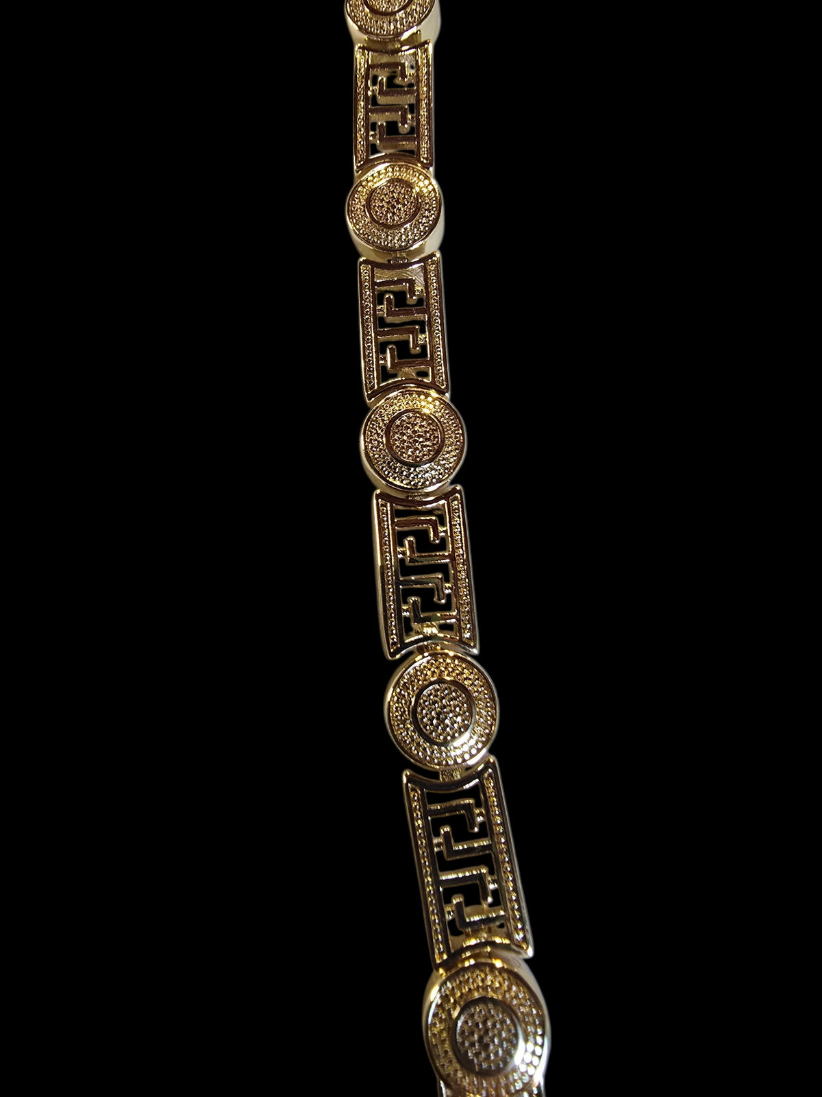 14K Gold-Plated Greek Key Link Bracelet