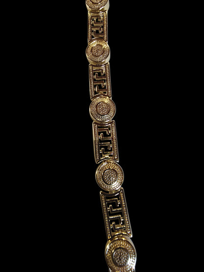 14K Gold-Plated Greek Key Link Bracelet