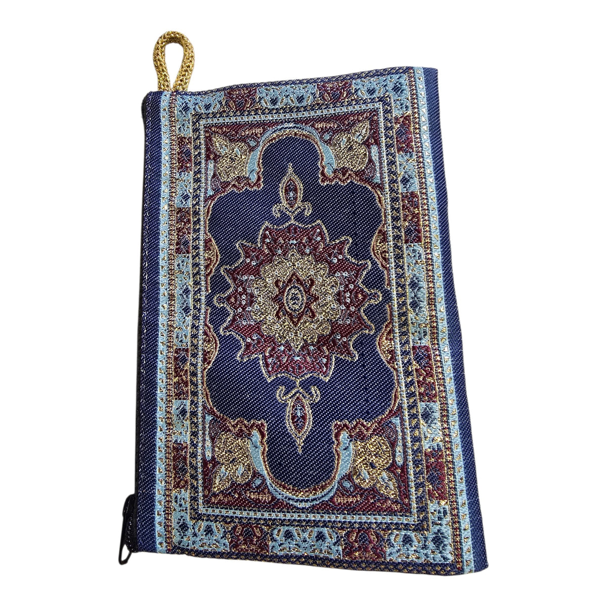 Woven Fabric Coin Purse – Indigo, Midnight Blue & Crimson
