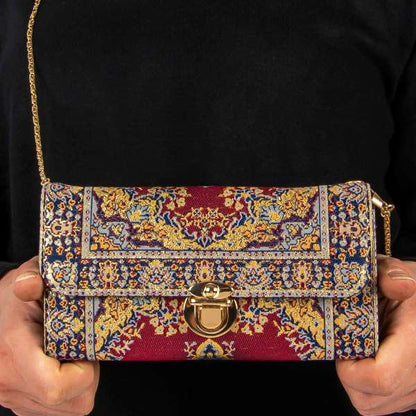Stylish Woven Tapestry Purse/Wallet with Detachable Shoulder Chain