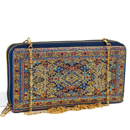 Chic Woven Fabric Purse/Wallet with Traditional Embroidery