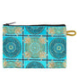 Chic Woven Tapestry Wallet in Deep Turquoise with Greek Key Design
