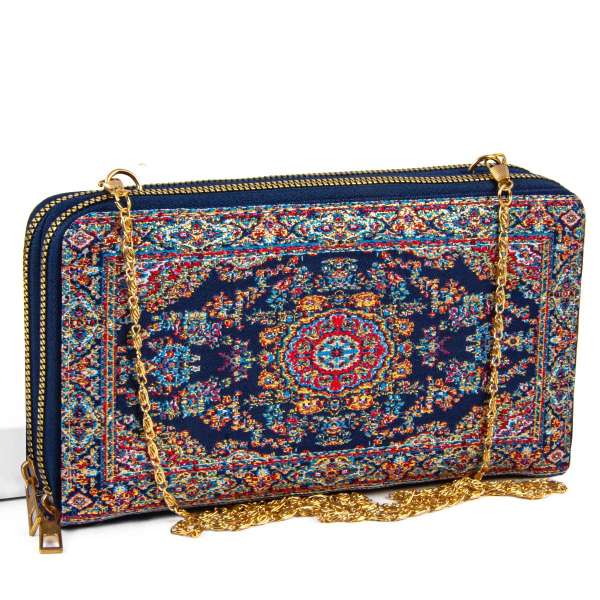 Chic Woven Fabric Purse/Wallet with Traditional Embroidery