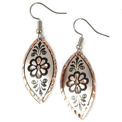 Hand-Textured Copper Earrings – Painted in Assorted Colors