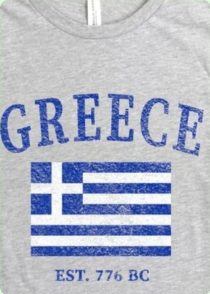 Greece Est. 775 BC Tee – Grey Unisex Cotton Shirt