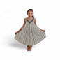 Girls’ White and Blue Striped Cotton Dress – Imported from Greece