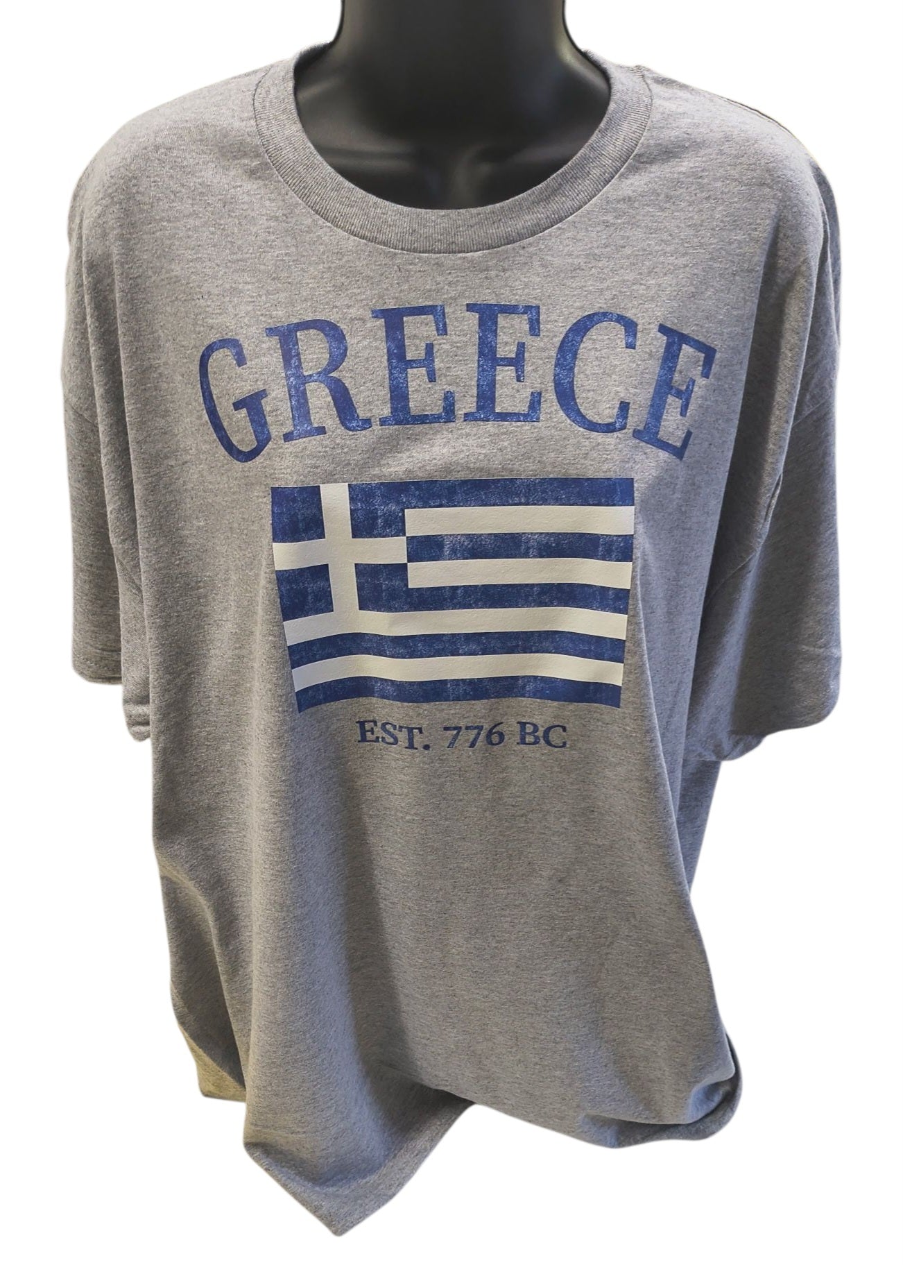 Greece Est. 775 BC Tee – Grey Unisex Cotton Shirt