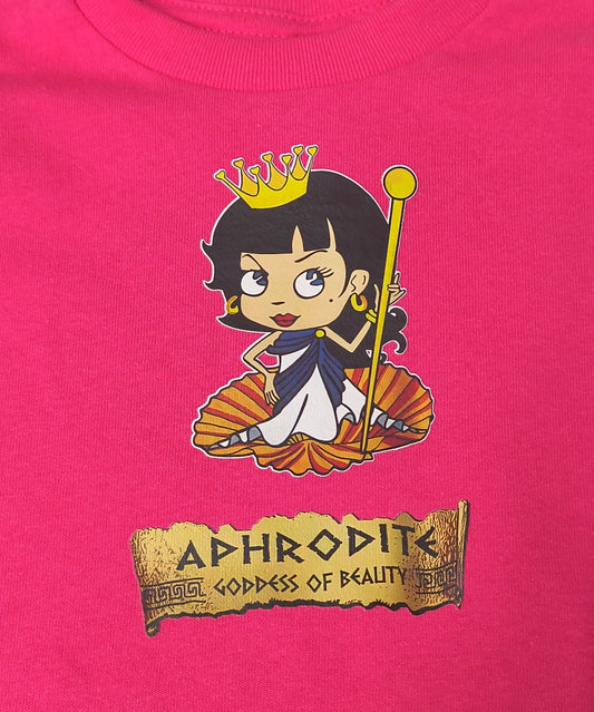 Aphrodite Goddess Tee – Hot Pink Cotton for Girls