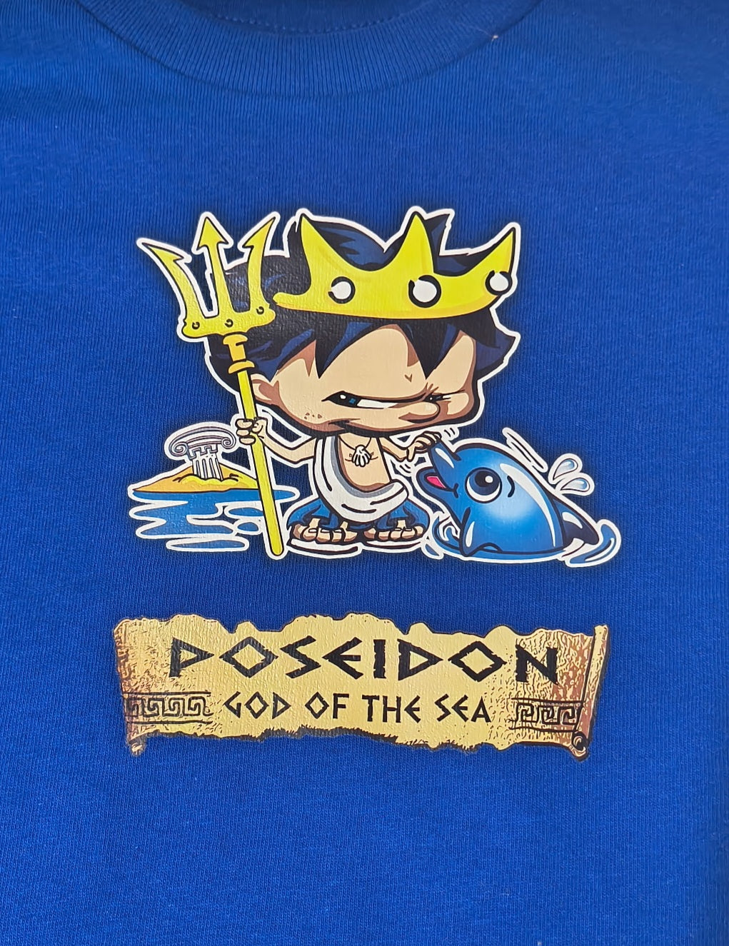 Boys Royal Blue Poseidon Tee – God of the Sea Design