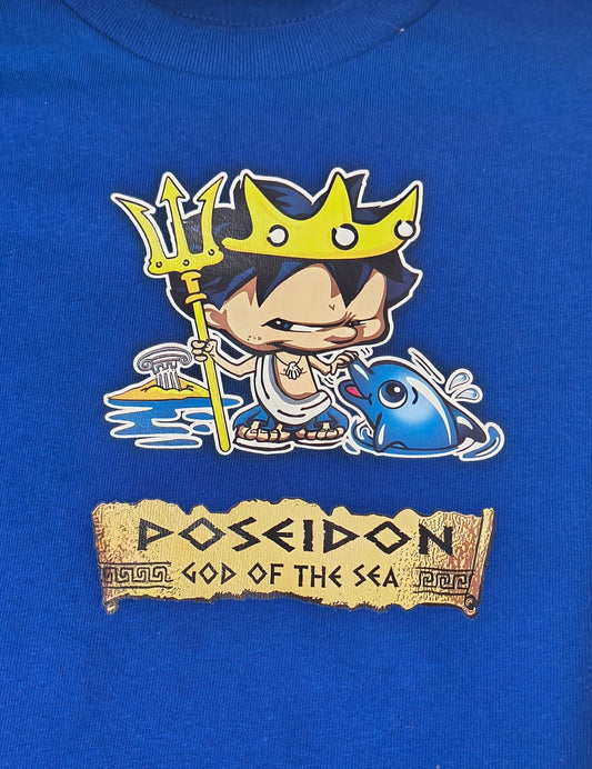 Boys Royal Blue Poseidon Tee – God of the Sea Design