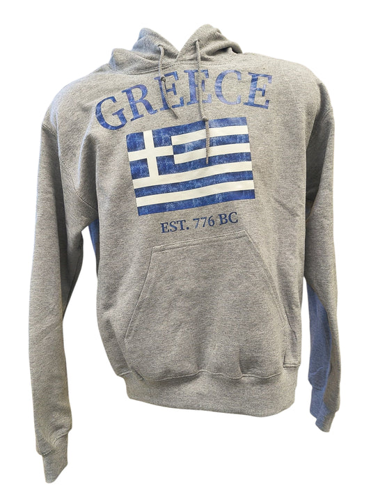 Sport Grey Greece Hoodie – 776 BC Olympic Design