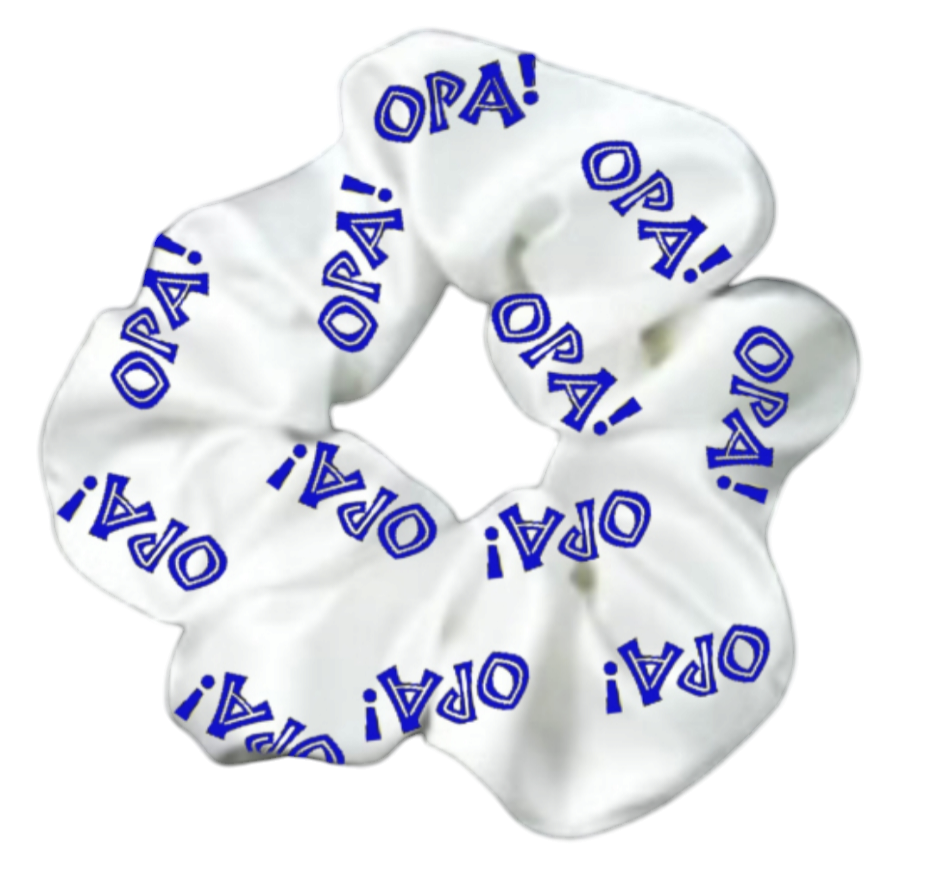 Satin Hair Scrunchies – Greek Flag & OPA! Prints