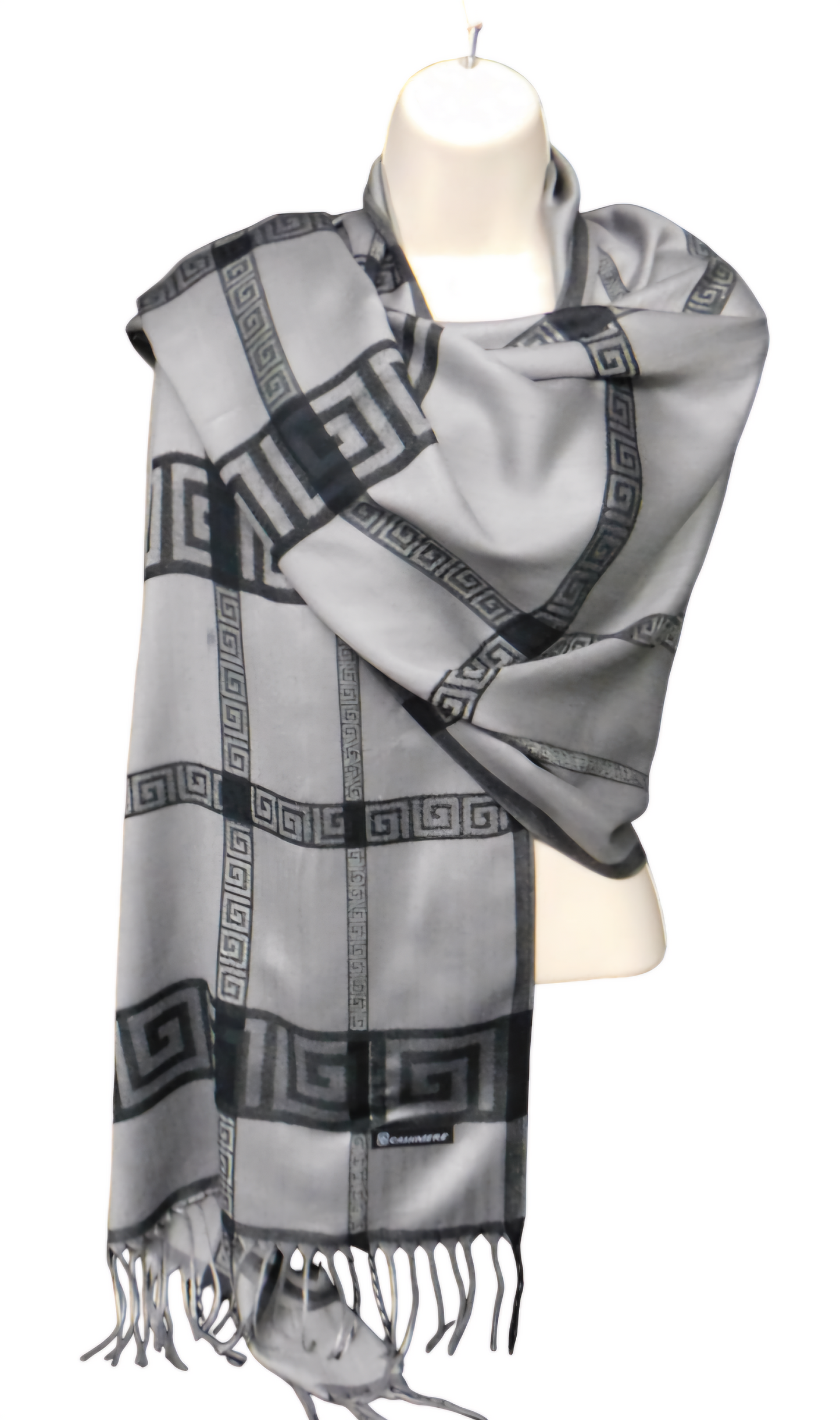 Greek Key Cashmere Feel Scarf
