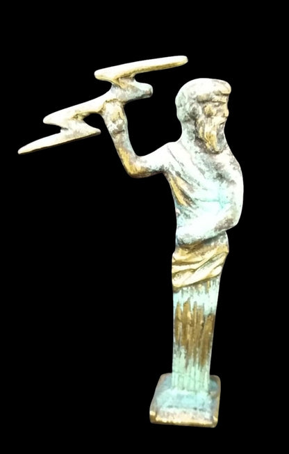 Bronze Zeus Statue - Patina Finish