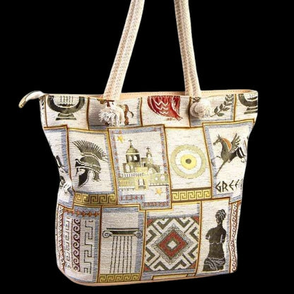 Woven Shoulder Bag – Greek-Inspired Design & Durable
