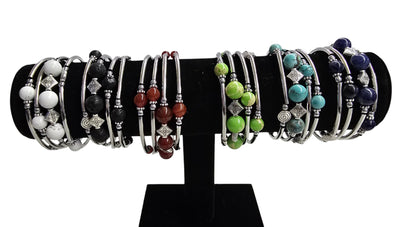 Bohemian Natural Stone Multilayer Spiral Wrap Bracelet