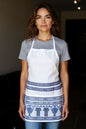 Royal Blue & White Woven Greek Apron