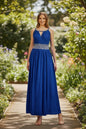 Greek-Imported Halter Maxi Dress with Embellished Keyhole Neckline (One Size)
