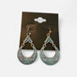 Bohemian Filigree Teardrop Earrings with Rustic Patina Finish