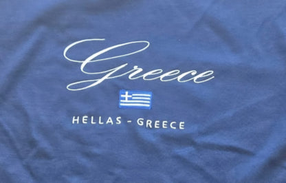 Greek Embroidered Tee Shirt – Steel Blue