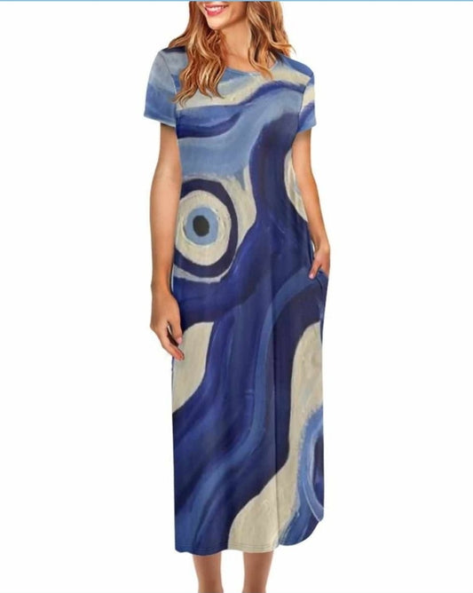 Maxi Evil Eye Dress – Elegant, Breathable & Comfortable