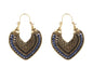 Vintage Antique Bronze Heart Drop Earrings