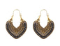 Vintage Antique Bronze Heart Drop Earrings
