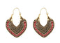 Vintage Antique Bronze Heart Drop Earrings