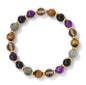 8mm Mixed Tiger Eye & Amethyst Elastic Bracelet