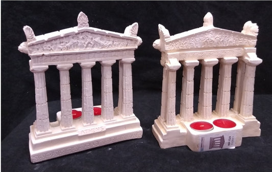 Alabaster Parthenon Candle Holder - Handcrafted in Greece