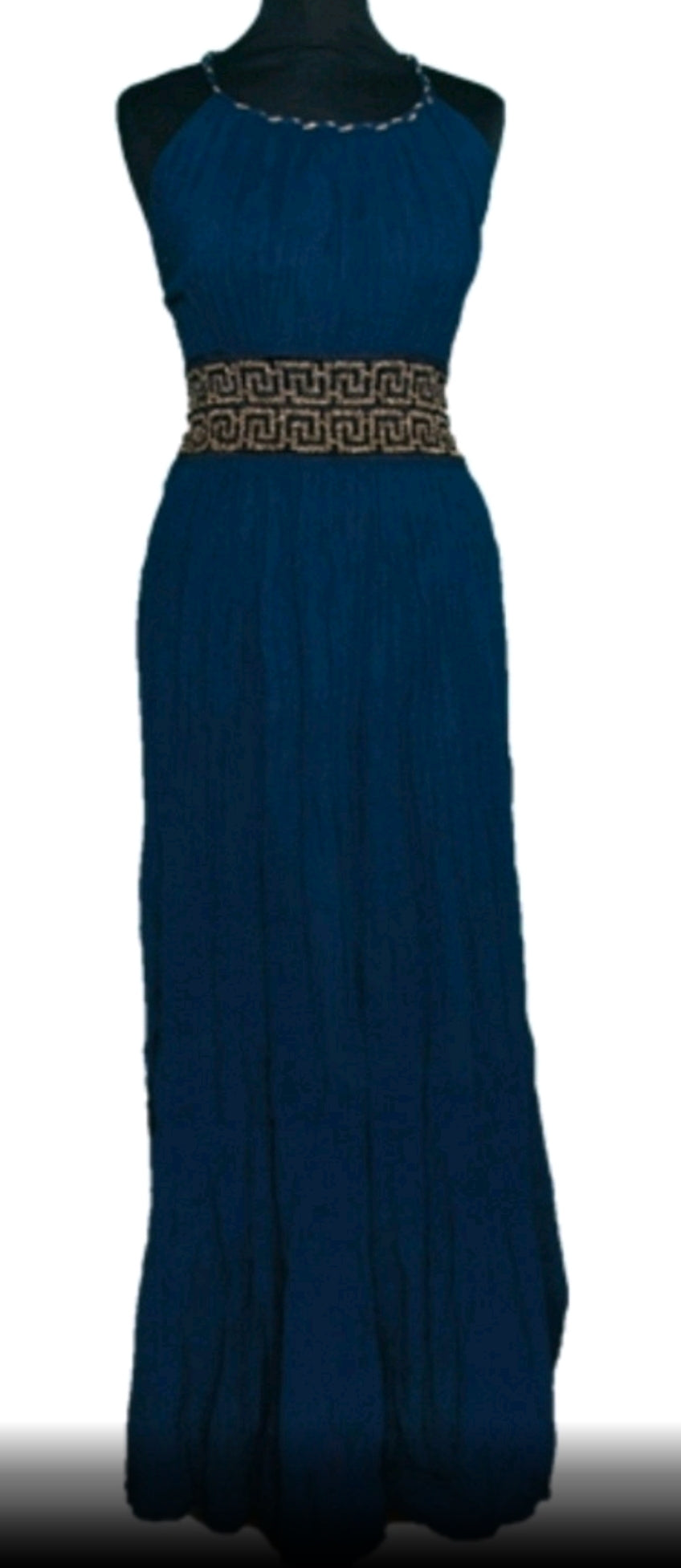Elegant Greek Cotton Halter Dress