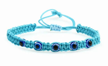 Handmade Woven Evil Eye Bracelet–Adjustable & Colorful Mati