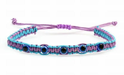 Handmade Woven Evil Eye Bracelet–Adjustable & Colorful Mati