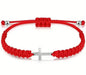 Stainless Steel Cross Bracelet with Woven Rope – Adjustable