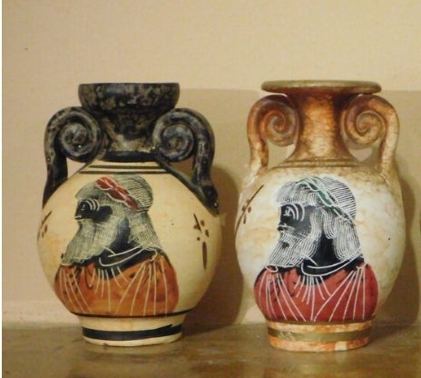 Handmade & Hand-Painted Mini Greek Vases – 4.5” Tall
