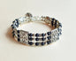 3-Row Beaded Bracelet with Feather Pendant Charm