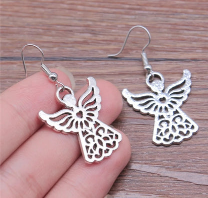Angel Earrings – Antique Silver Plated