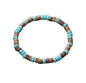 Coconut Wood Chip Bracelet with White or Turquoise Beads