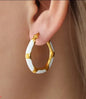 Textured Enamel Drip Earrings – 18k Gold Stainless Steel