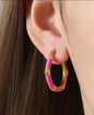 Textured Enamel Drip Earrings – 18k Gold Stainless Steel