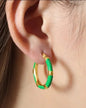 Textured Enamel Drip Earrings – 18k Gold Stainless Steel
