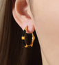 Textured Enamel Drip Earrings – 18k Gold Stainless Steel