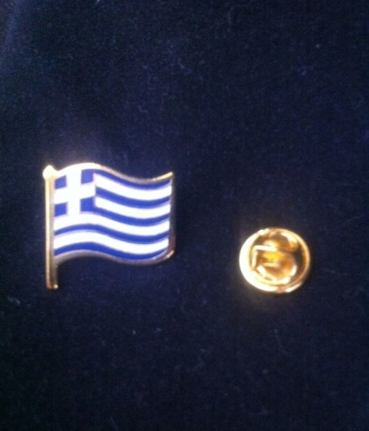 Greek Flag Tie Tack – Oil Drip Finish