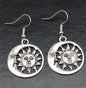Antique Silver Sun and Moon Earrings – 1" Pendant