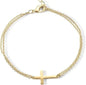 Adjustable Cross Bracelet – Stainless Steel & Gold