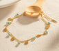 Gold Plated Double Layer Shell-Turquoise Anklet