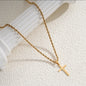 Stainless Steel Cross Pendant with 22" Rope Chain