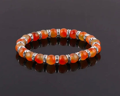 Elegant Jade Stone Bracelets with Sparkling Rhinestone Accents