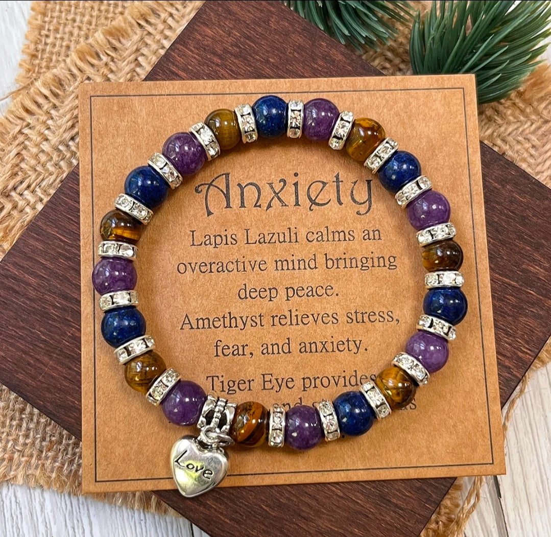 Reiki-Infused Calming Bracelet with Heart Pendant
