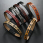 Leather Cross Bracelet – Magnetic Clasp (8” / 20 cm)